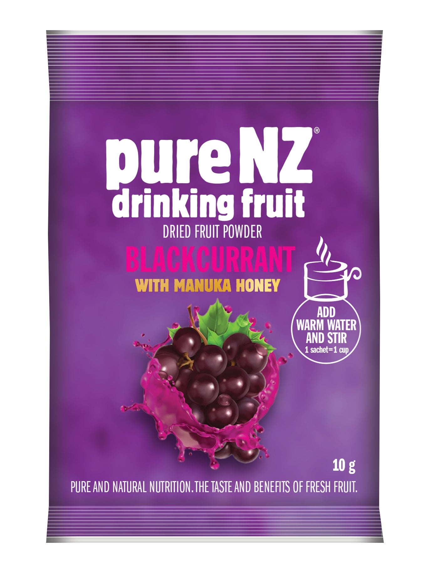 pure NZ drinking fruit - Blackcurrant single portion sachet