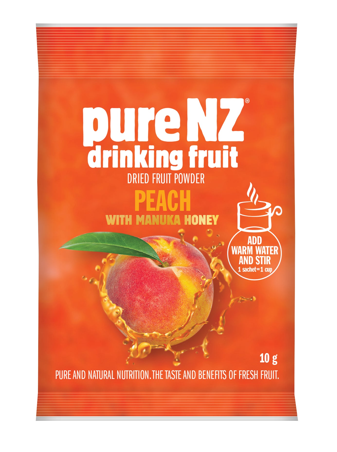 pure NZ drinking fruit - Peach single portion sachet